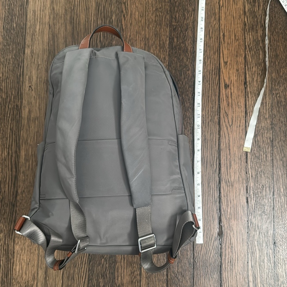 TUMI Gray Nylon Backpack with brown leather detail - Picture 5 of 11